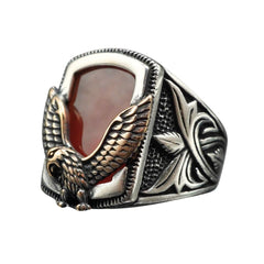 EAGLE AGATE STONE 925 STERLING SILVER RING