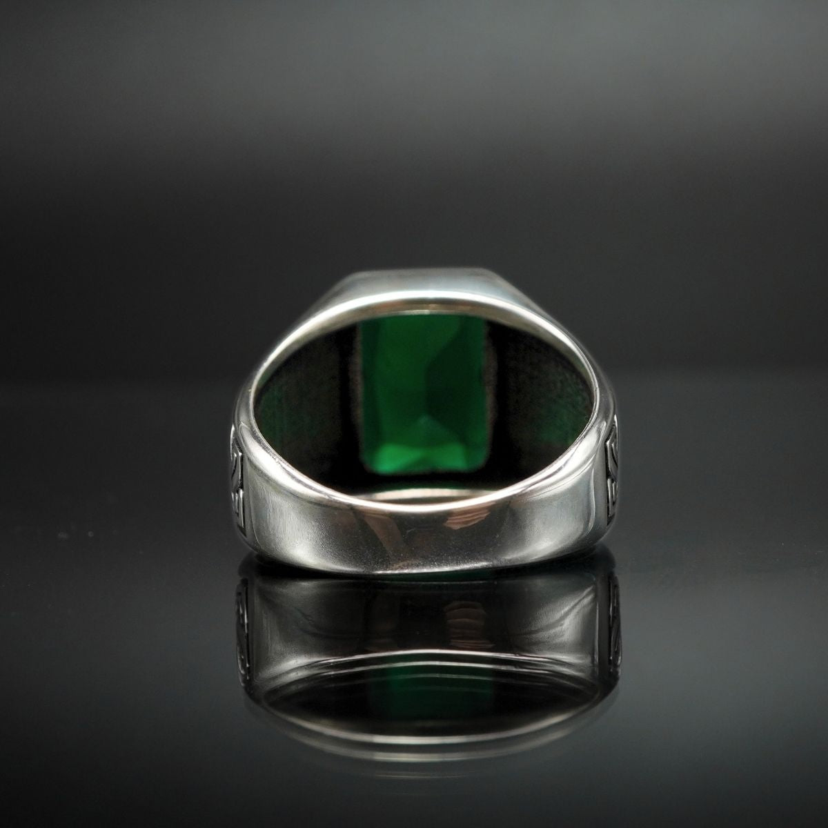 EMERALD GEMSTONE 925 STERLING SILVER HANDMADE RING FOR MEN