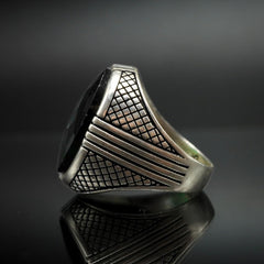 GREEN EMERALD GEMSTONE 925 STERLING SILVER HANDMADE RING
