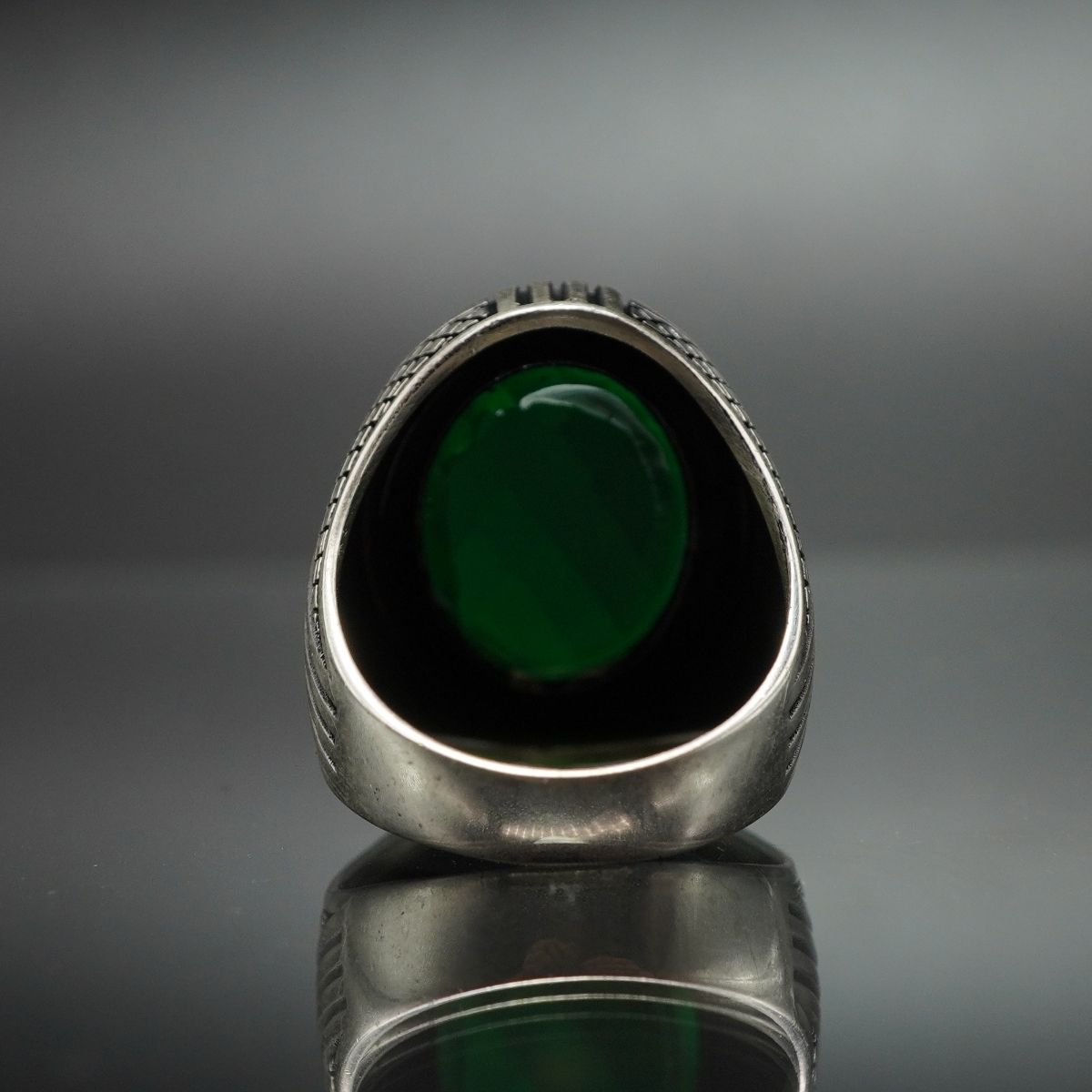 GREEN EMERALD GEMSTONE 925 STERLING SILVER HANDMADE RING