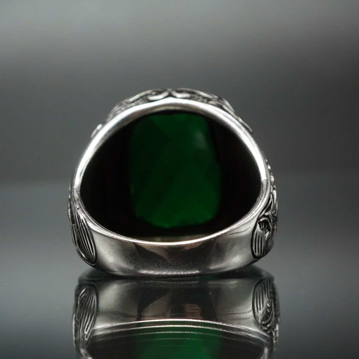 EMERALD 925 SILVER RING FOR MEN