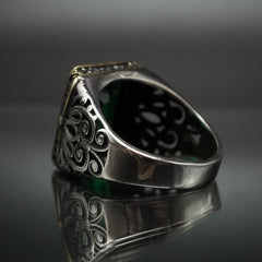 EMERALD GEMSTONE 925 STERLING SILVER HANDMADE RING