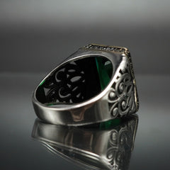 EMERALD GEMSTONE 925 STERLING SILVER HANDMADE RING