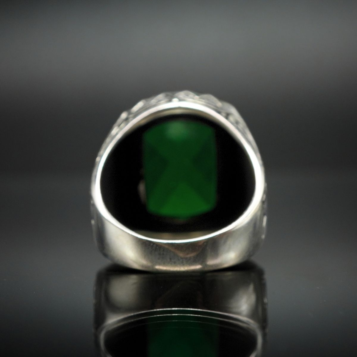 GREEN EMERALD GEMSTONE 925 STERLING SILVER HANDMADE RING