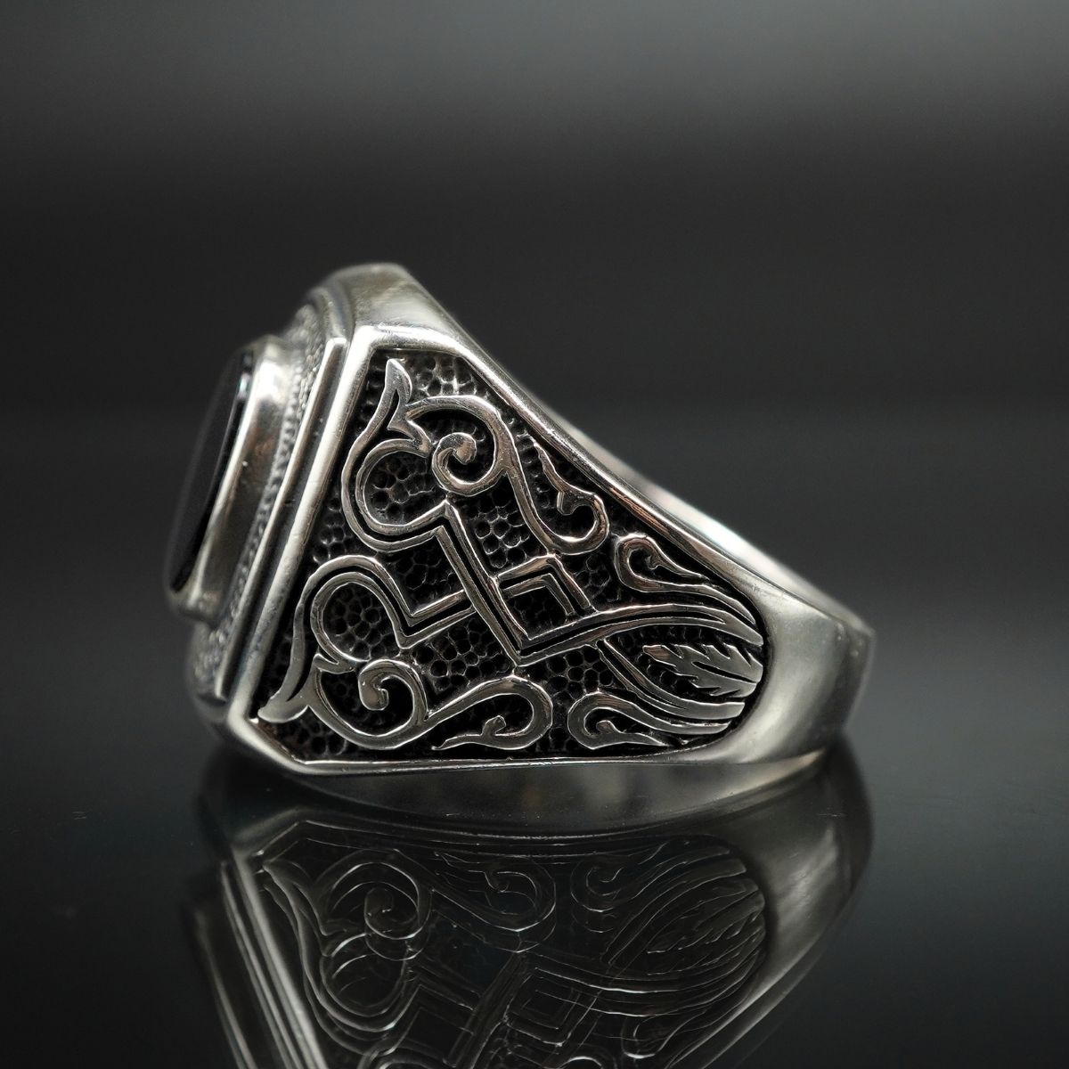 ONYX HANDMADE 925 STERLING SILVER RING FOR MEN