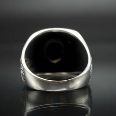 ONYX HANDMADE 925 STERLING SILVER RING FOR MEN