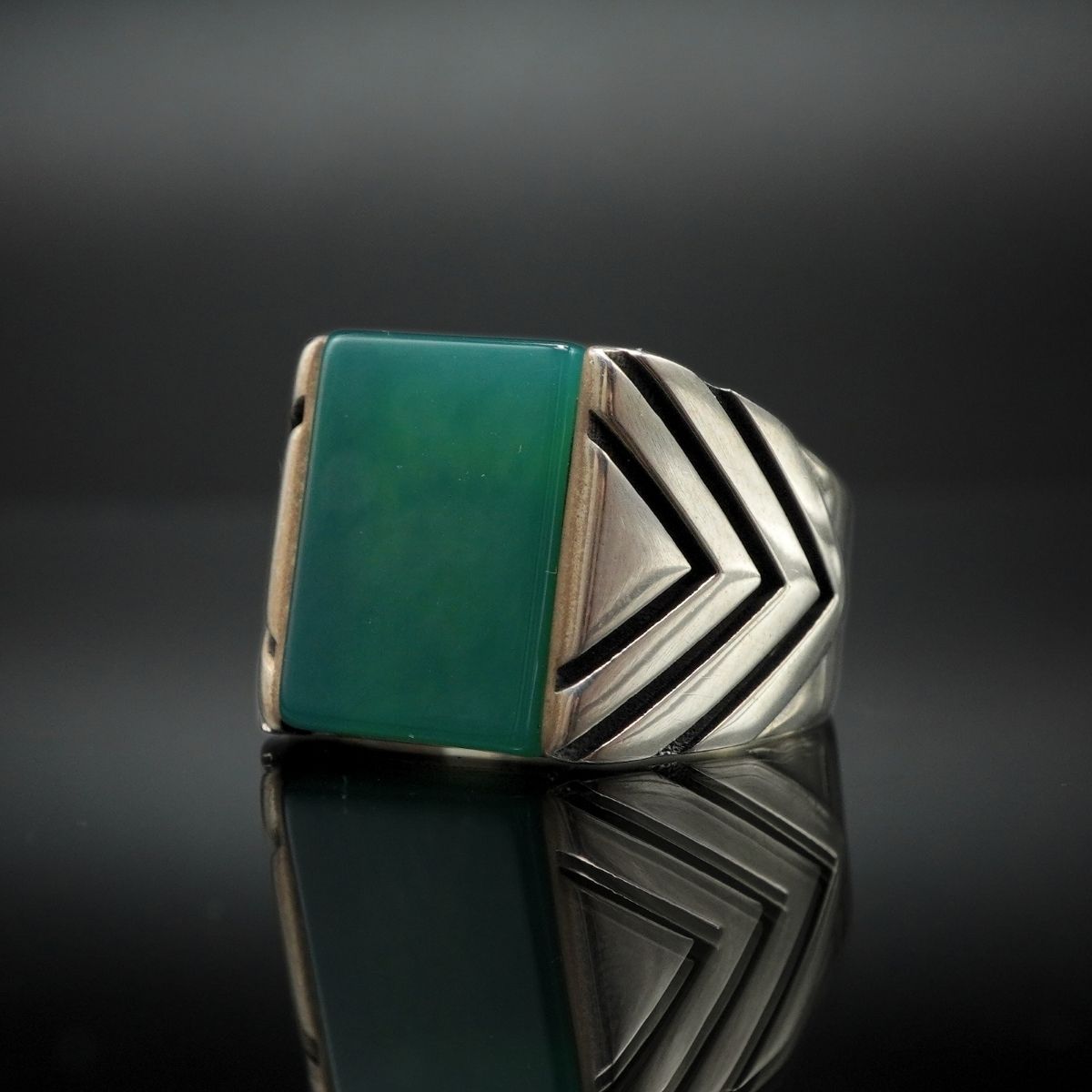 925 STERLING SILVER HANDMADE RING FOR MEN IN AGATE