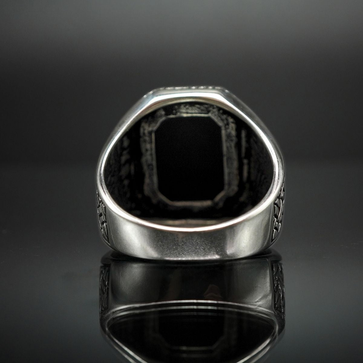 GREEN AGATE 925 STERLING SILVER RING FOR MEN