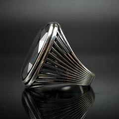 LARGE BLACK ONYX GEMSTONE RING FOR MEN