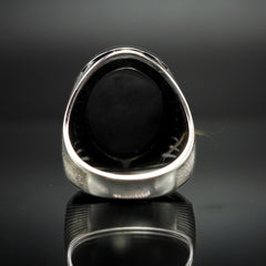 LARGE BLACK ONYX GEMSTONE RING FOR MEN