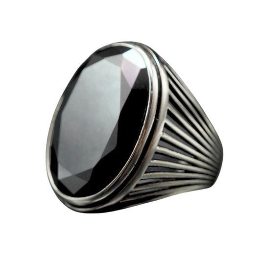 LARGE BLACK ONYX GEMSTONE RING FOR MEN