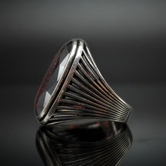 LARGE RED RUBY GEMSTONE RING FOR MEN