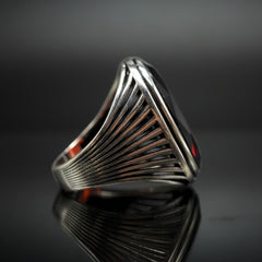 LARGE RED RUBY GEMSTONE RING FOR MEN