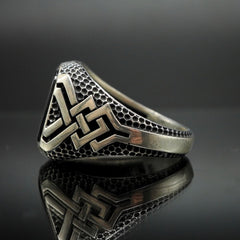BLACK ONYX RING FOR MEN IN 925 SILVER