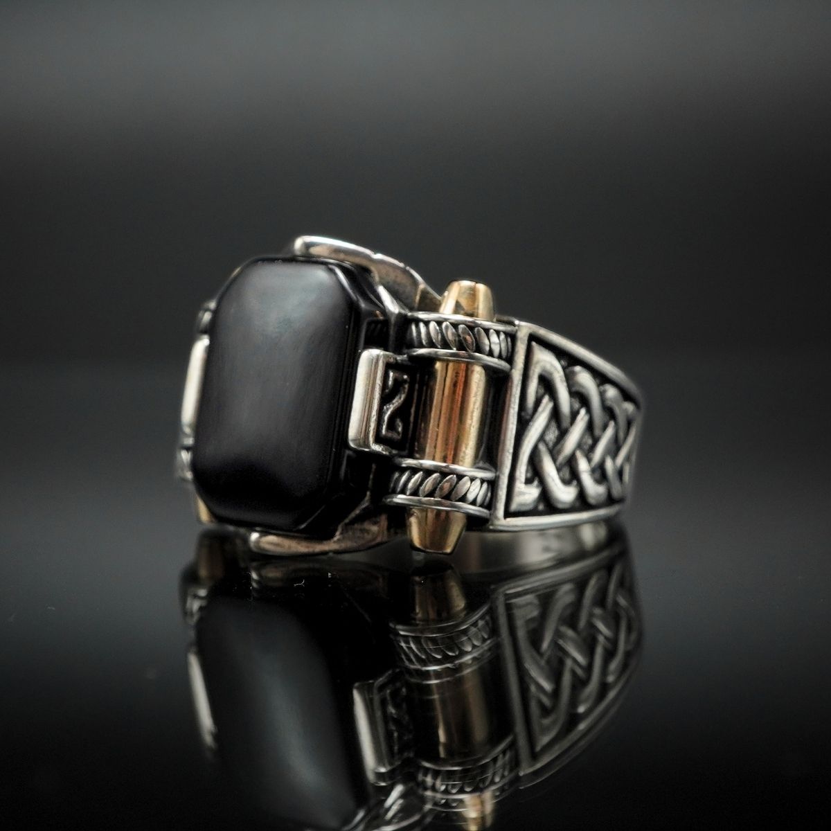 ONYX HANDMADE 925 STERLING SILVER RING FOR MEN