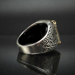 ONYX HANDMADE 925 STERLING SILVER RING FOR MEN