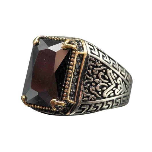 ONYX HANDMADE 925 STERLING SILVER RING FOR MEN