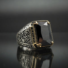 ONYX HANDMADE 925 STERLING SILVER RING FOR MEN