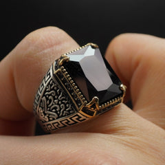 ONYX HANDMADE 925 STERLING SILVER RING FOR MEN