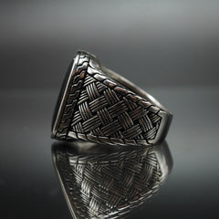 BLACK ONYX GEMSTONE HANDMADE RING IN 925 STERLING SILVER