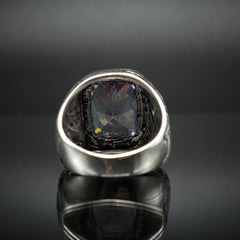 HANDMADE SILVER RING IN MYSTIC TOPAZ GEMSTONE