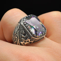 HANDMADE SILVER RING IN MYSTIC TOPAZ GEMSTONE