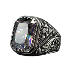 HANDMADE SILVER RING IN MYSTIC TOPAZ GEMSTONE