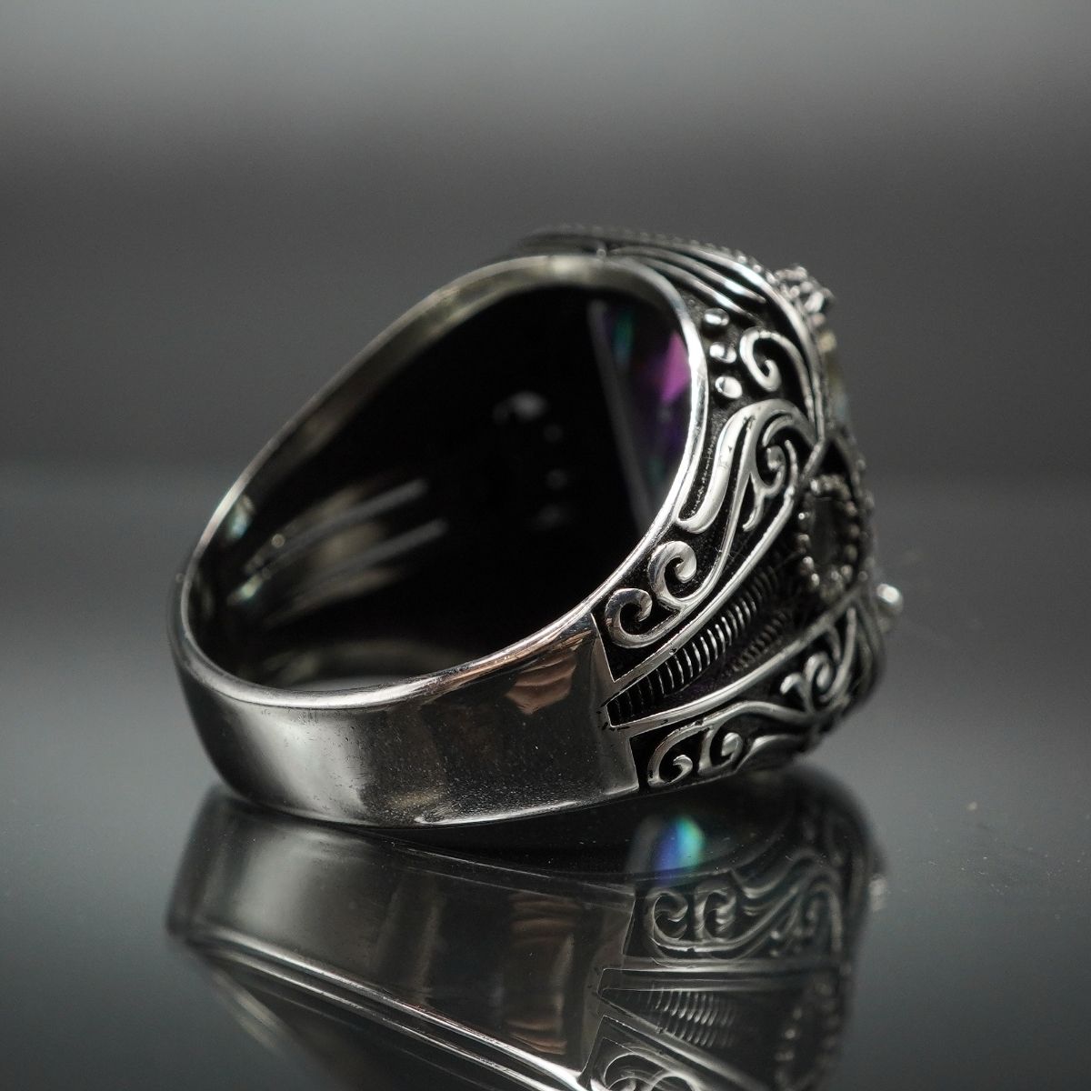 MYSTIC TOPAZ GEMSTONE 925 STERLING SILVER RING FOR MEN
