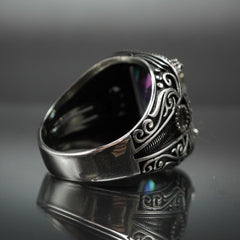 MYSTIC TOPAZ GEMSTONE 925 STERLING SILVER RING FOR MEN