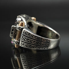 MYSTIC TOPAZ 925 STERLING SILVER RING FOR MEN