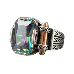 MYSTIC TOPAZ 925 STERLING SILVER RING FOR MEN