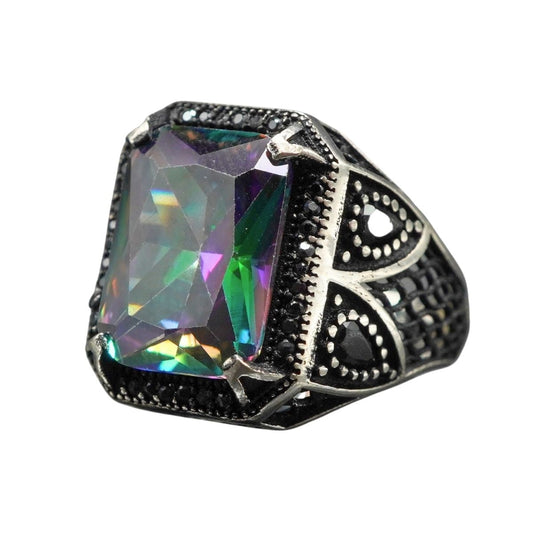 MYSTIC TOPAZ MEN SILVER RING
