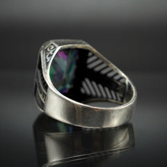 MYSTIC TOPAZ 925 STERLING SILVER TURKISH HANDMADE RING