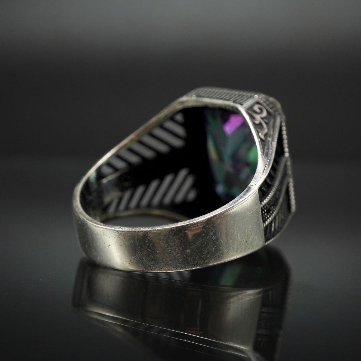 MYSTIC TOPAZ 925 STERLING SILVER TURKISH HANDMADE RING