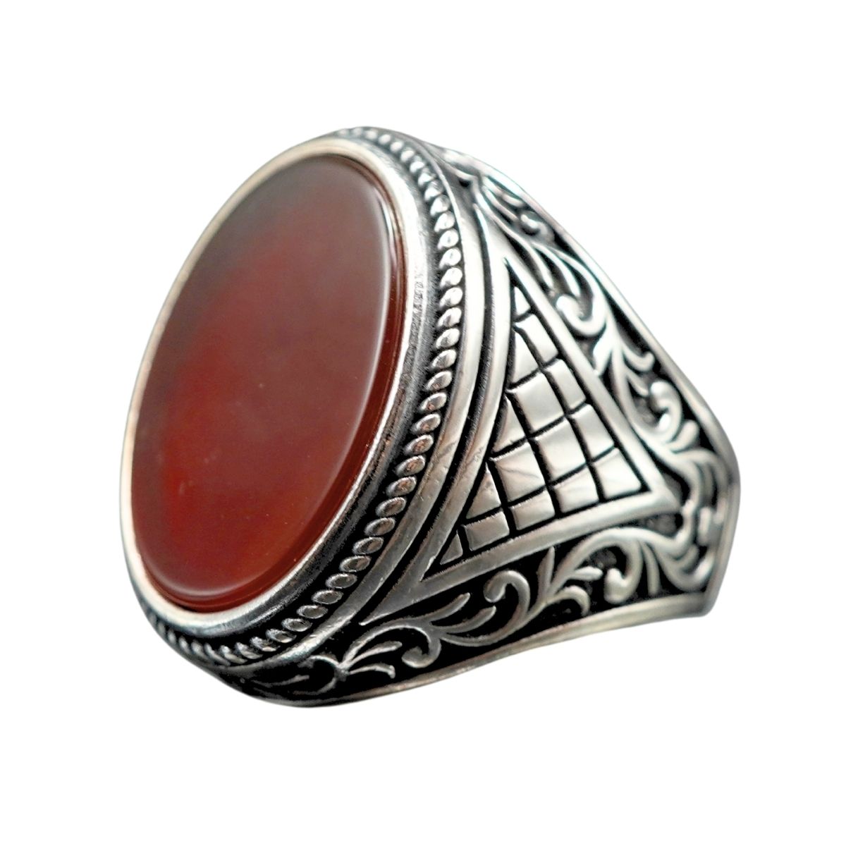 CLASSIC MEN SILVER RING IN AGATE