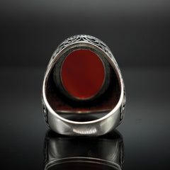 CLASSIC MEN SILVER RING IN AGATE