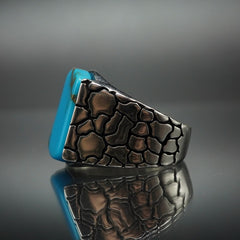 925 STERLING SILVER TURQUOISE HANDMADE RING FOR MEN