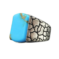 925 STERLING SILVER TURQUOISE HANDMADE RING FOR MEN