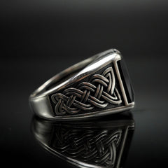 BLACK ONYX STONE 925 STERLING SILVER HANDMADE RING