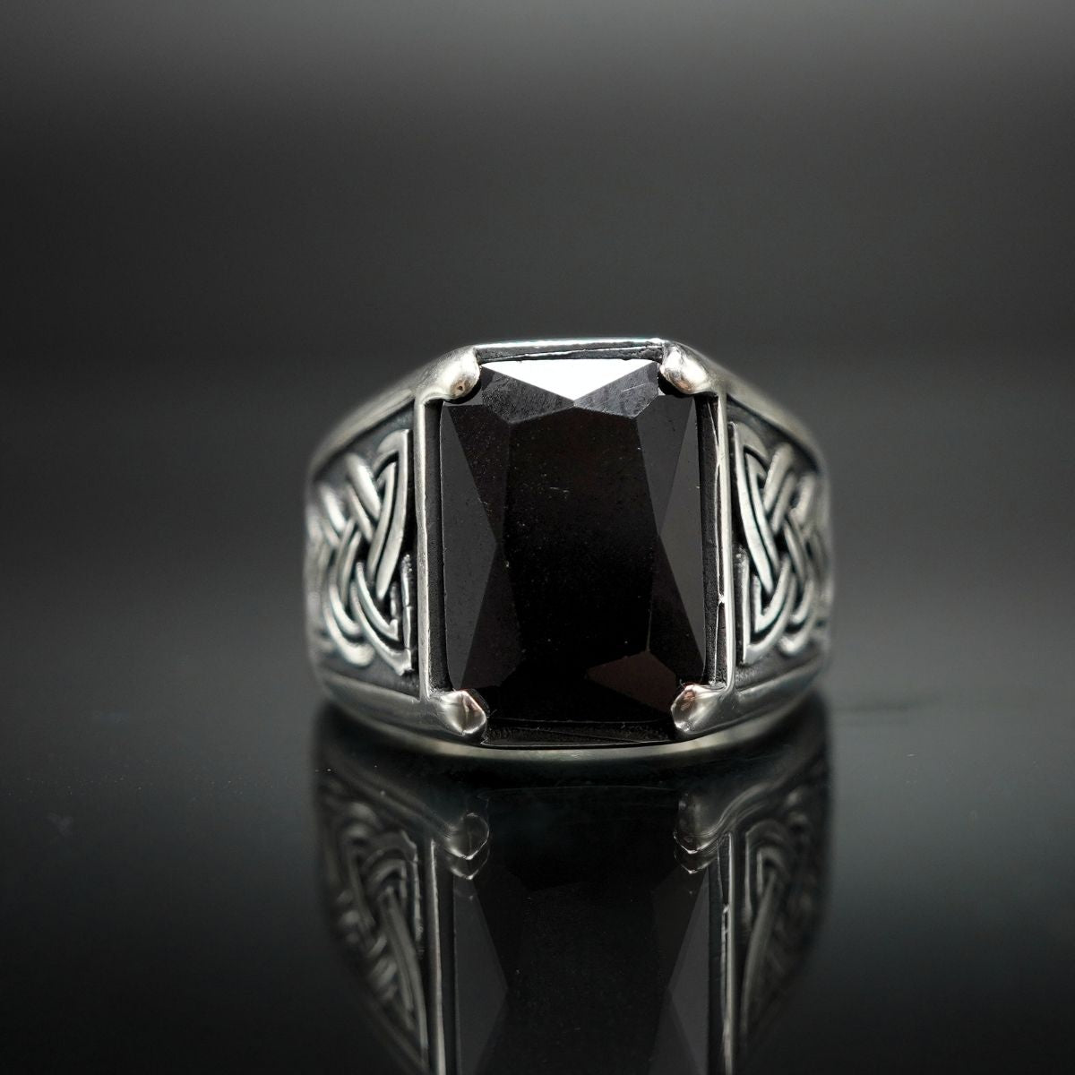 BLACK ONYX STONE 925 STERLING SILVER HANDMADE RING
