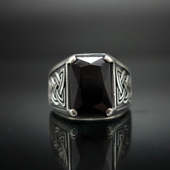 BLACK ONYX STONE 925 STERLING SILVER HANDMADE RING