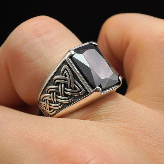 BLACK ONYX STONE 925 STERLING SILVER HANDMADE RING