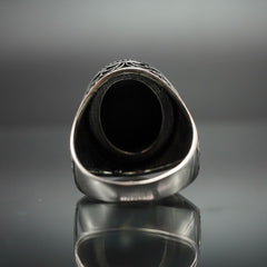 CLASSIC SILVER MEN RING IN ONYX