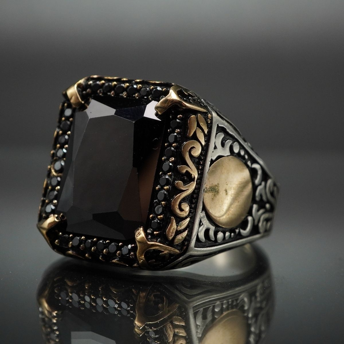 BLACK ONYX 925 STERLING SILVER MEN HANDMADE RING