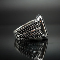 OVAL BLACK ONYX GEMSTONE 925 STERLING SILVER RING FOR MEN