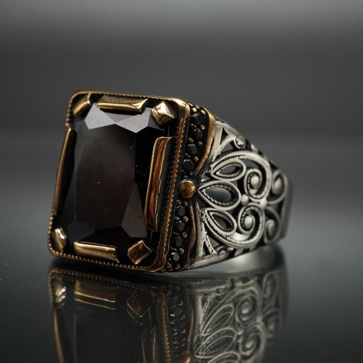 ONYX GEMSTONE 925 STERLING SILVER HANDMADE RING