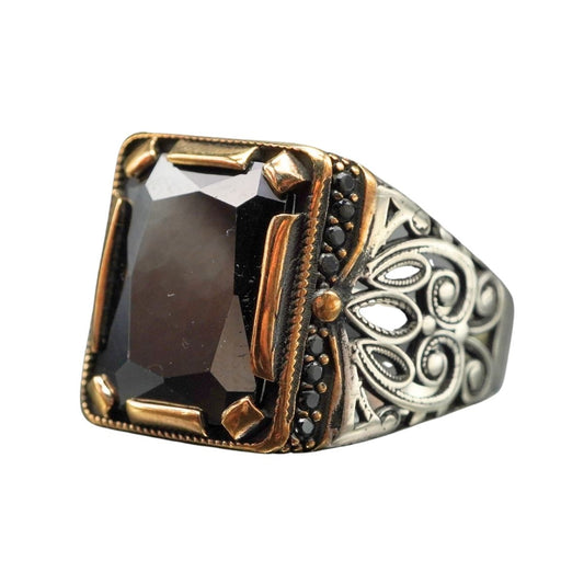 ONYX BLACK HANDMADE 925 STERLING SILVER RING