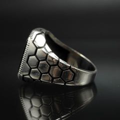 BLACK RING FOR MEN IN 925 STERLING SILVER
