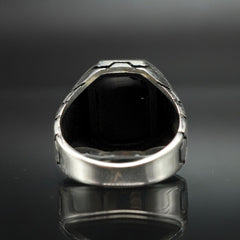 BLACK RING FOR MEN IN 925 STERLING SILVER