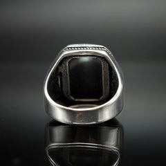 PINKY BLACK ONYX MINIMALIST MEN RING